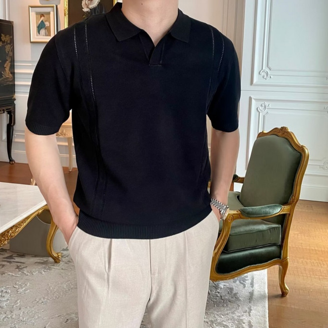 스타일닥터 여름 니트 반팔 티 남 터틀넥 근육핏 루즈핏 상의