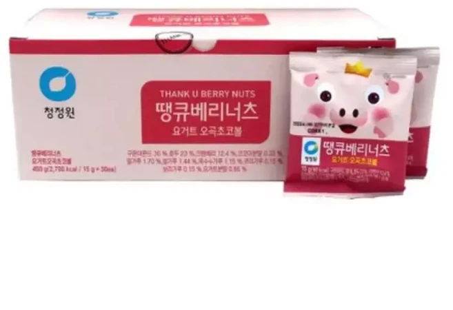 청정원 땡큐베리너츠 요거트 오곡초코볼450g(30입) 간식 휴게실 탕비실 사무실 직원실 수험생간식 달콤, 1세트, 450g