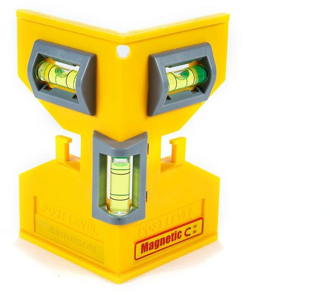 Swanson Tool Co 자석 포스트 수평계 옐로우 (PL001M), Yellow  Composite materia, 1개