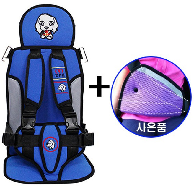동진TFC 몽구 아동보조벨트 3점식 안전벨트전용 유아카시트 + 서비스 안전벨트커버, 블루+안전벨트커버1개, 1개
