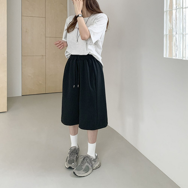 큐니티 여성 버뮤다 절개 트레이닝 밴딩 반바지 팬츠 5부/7부 2단기장선택 와이드/조거 투웨이 빅사이즈 남녀공용