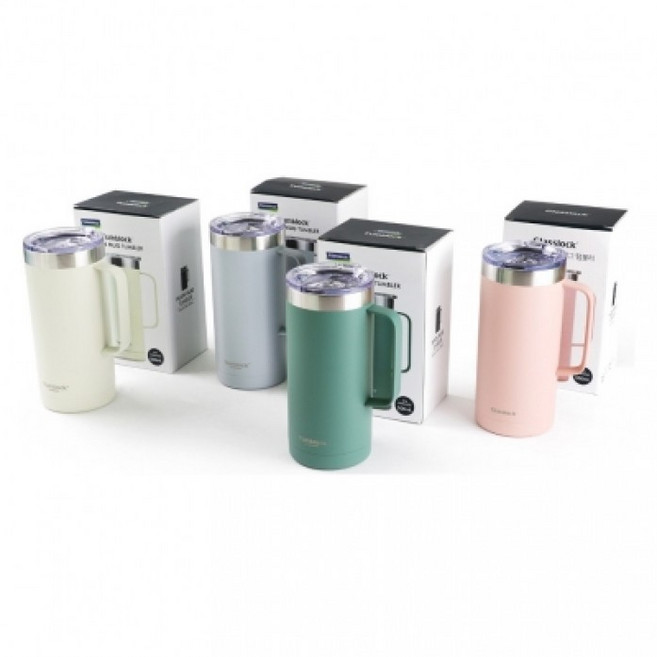 글라스락 텀블락 플레인 머그 텀블러 500ml(100개 이상 구입시 가격임), 그레이, 4개, 500ml