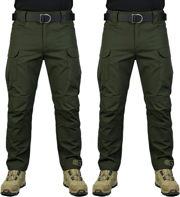 1+1 봄 여름 고급 스판 IX7 튼튼한 전술 바지 작업복 택티컬 등산 낚시 외출 춘추 전술복 작업, 카키+카키(여름)