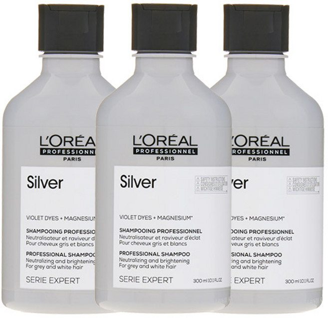 로레알 실버 애쉬 샴푸 300ml, 3개