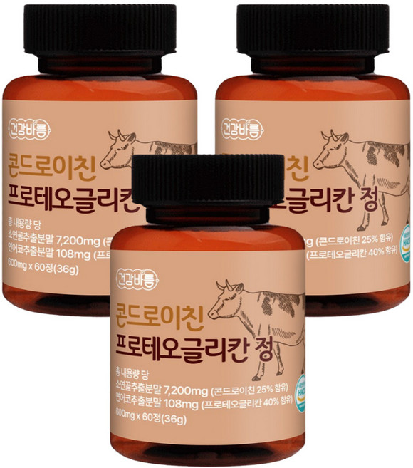 콘드로이친 프로테오글리칸 600mg, 3개, 60정