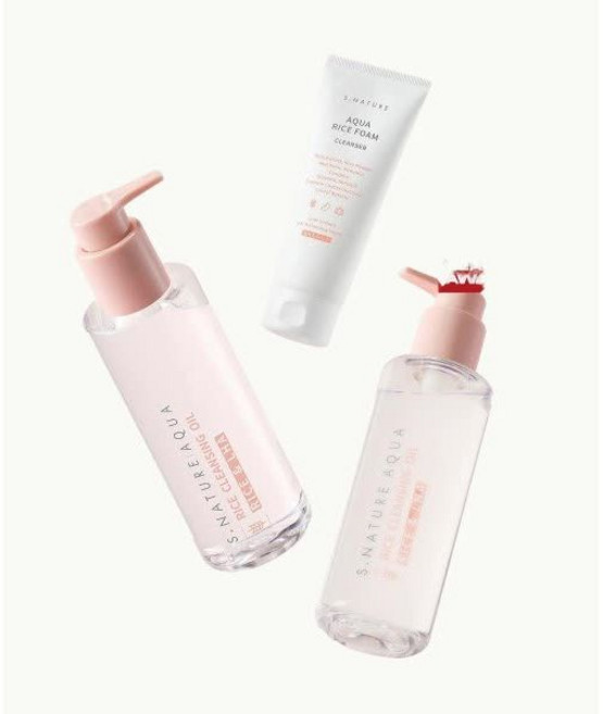 에스네이처 아쿠아 라이스 클렌징오일 200ml 2개입아쿠아 약산성 클렌징폼 80ml, NONE