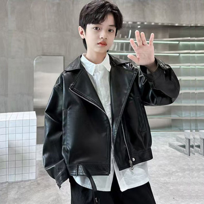 실버집업레더 자켓