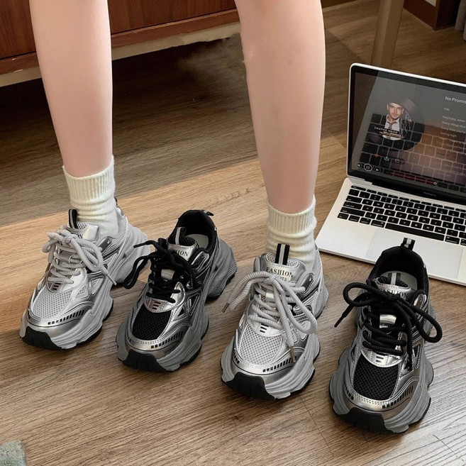 꽃소담 여성용 초경량 실버 어글리 슈즈 HZHF443