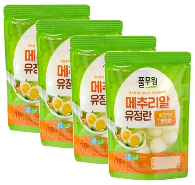 풀무원 깐 메추리알 유정란, 4개, 190g