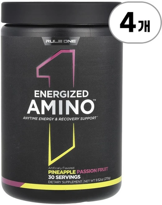 룰원 프로틴 에너자이즈드 아미노 파인애플 패션후르츠 Rule One Proteins Energized Amino Pineapple Passion Fruit 270g, 4개 - 쿠팡