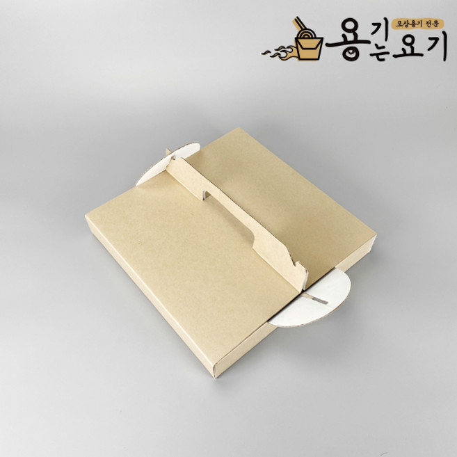 [용기는요기] 크라프트 무지 손잡이 피자박스 10인치 전 파이 타르트 도넛 생선구이 포장 (100개), 1세트, 100개