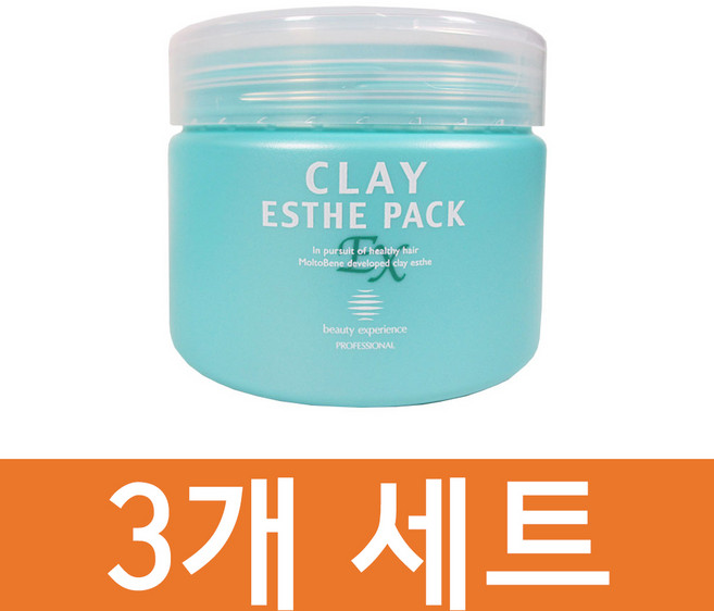 몰토베네 클레이 에스테 EX 헤어팩 300g 3개세트 트리트먼트 손상모발 딥레이어 Moltobene clay esthe hair pack EX 300g, 3개