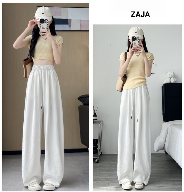ZAJA 여성 여름 와이드팬츠 찰랑 아이스 냉장고바지