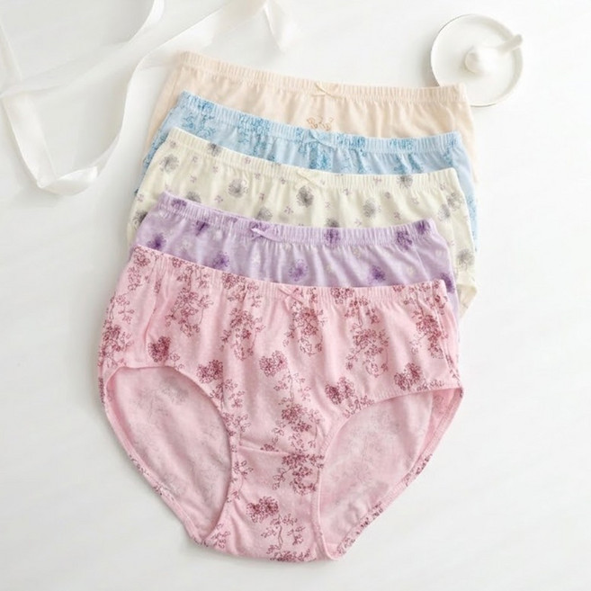 코튼원 순면 플라워 맥시 여성팬티 5매입