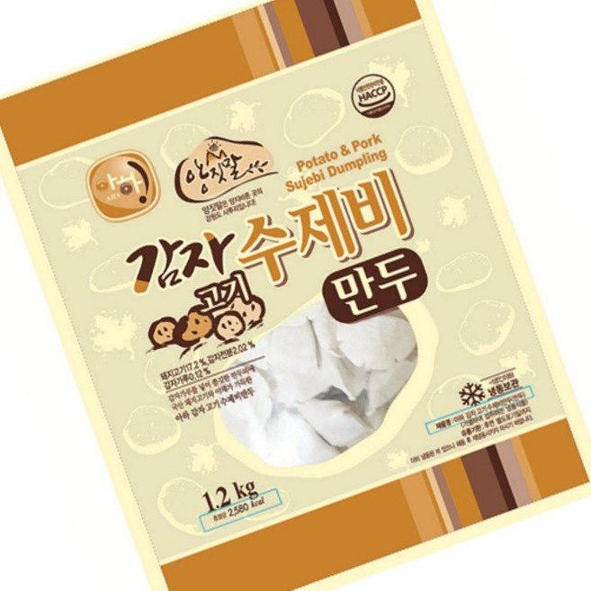 뷔페 음식점 감자고기수제비만두(아하 1.2K) 냉동
