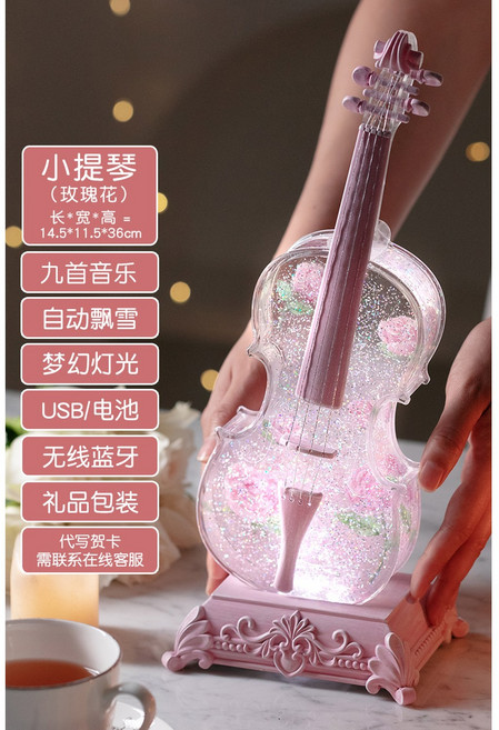 바이올린 오르골 수정구슬 장식용품 01 바이올린장식 눈오르골