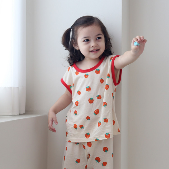 잼베이비 머슬나시티 7부바지 세트 유아동 실내복 리오셀 모달 어린이 잠옷 부드럽고 가볍고 편한 상하