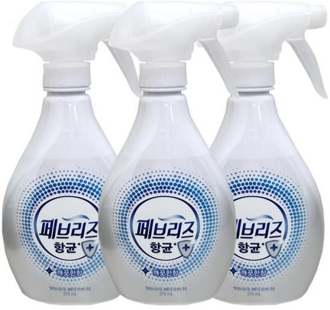 페브리즈 항균플러스 깨끗한향 섬유탈취제 370ml X 3개 / 용기형