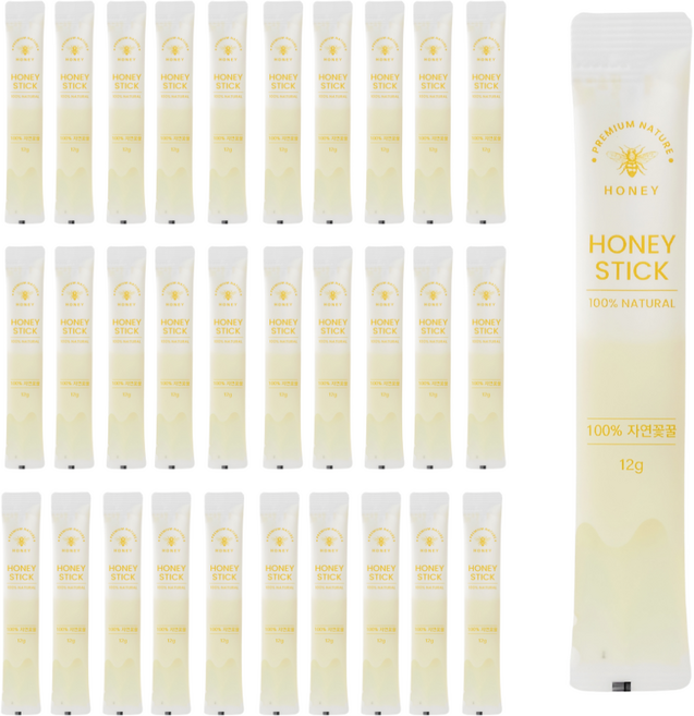 내츄럴허니 아카시아꿀 꿀스틱 벌꿀스틱 실속형, 30개, 12g