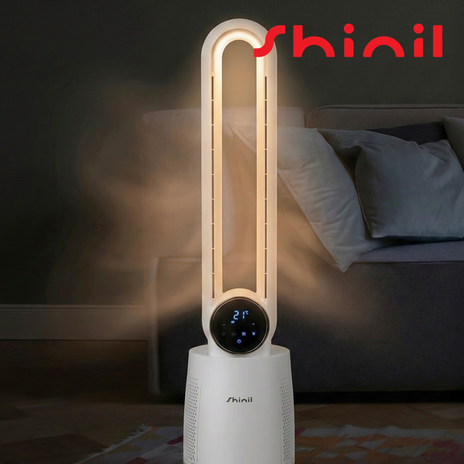 신일 BLDC 저소음 날개없는 공기청정 선풍기 무드등 리모컨 이중필터 LED램프, 1개, 날개없는선풍기SIF_TW12KPDW