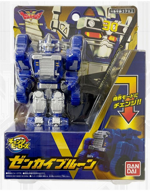 반다이 파워레인저 젠카이저 DX 체인지 히어로즈 젠카이 블루 로봇장난감, 혼합색상, 1개