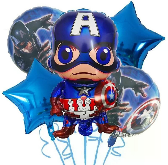 만화 어벤져스 테마 다리미 맨 캡틴 아메리카 스파이더 헐크 풍선 세트 생일 파티 장식 용품 에어 글로보, CHINA, as the picture, as the picture4