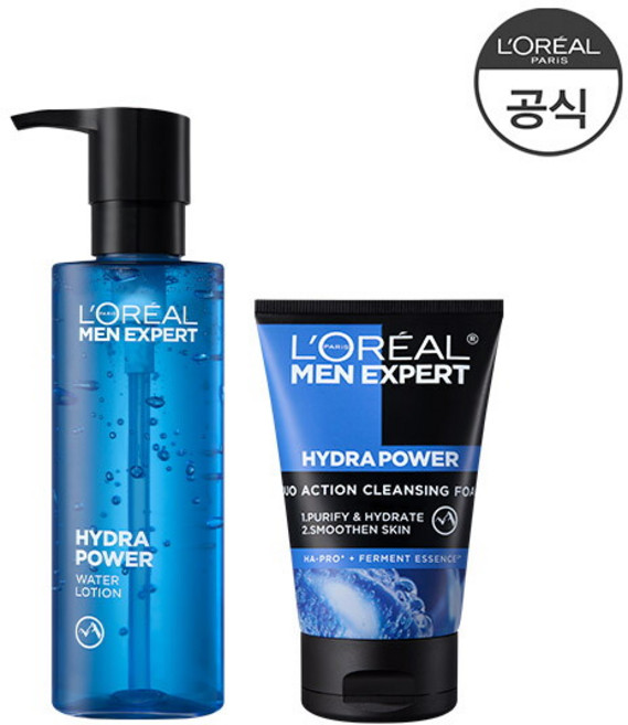 [로레알파리] 맨 이드라파워 쿨링 올인원 120ml+이드라파워 아쿠아 클렌징폼 100ml, 220ml, 2개