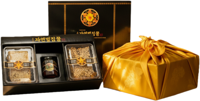 부모님 명절 인사 프리미엄 선물 100% 국산 천연 자연 벌집 꿀 선물세트, 1박스, 1.3kg