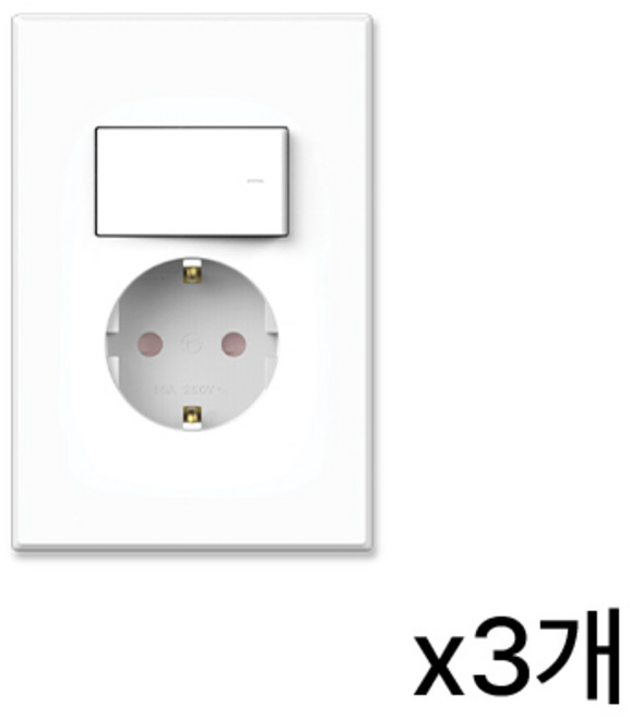 틸인스 개별 스위치 접지콘센트 1구, 3개