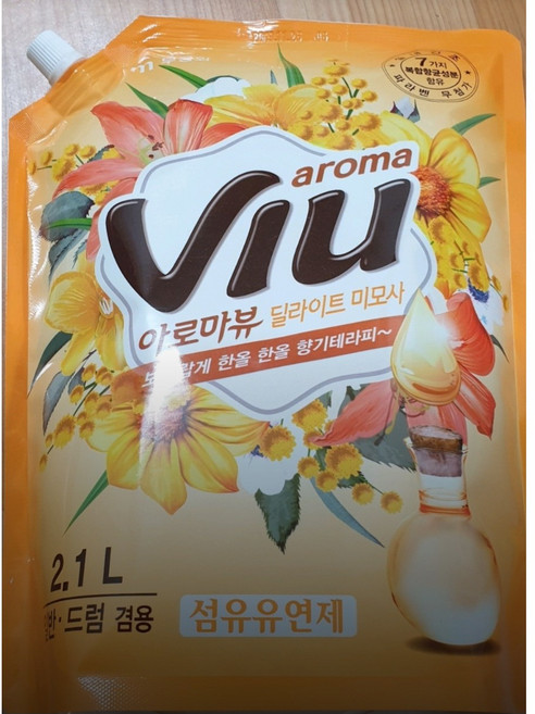 아로마뷰 섬유유연제 리필 딜라이트미모사 일반드럼겸용, 2.1L, 10개