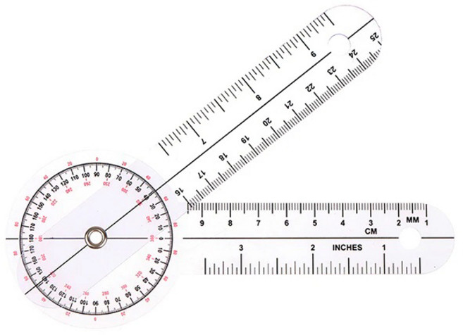 의료용측정 goniometer 곤요메타(청소년측정용) 16cm(360도)청소년관절각도측정용 고니오미터, 1개