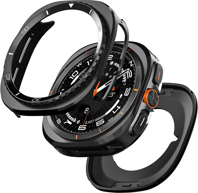 별다섯 갤럭시 워치 메탈 프레임 케이스 커버, 블랙C