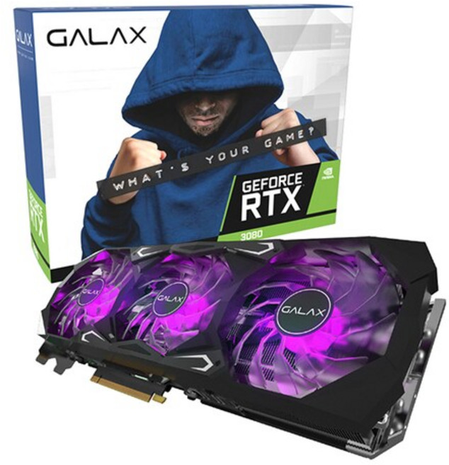 갤럭시 GALAX 지포스 RTX 3080 SG D6X 10GB 3팬 블랙 중고 풀박스