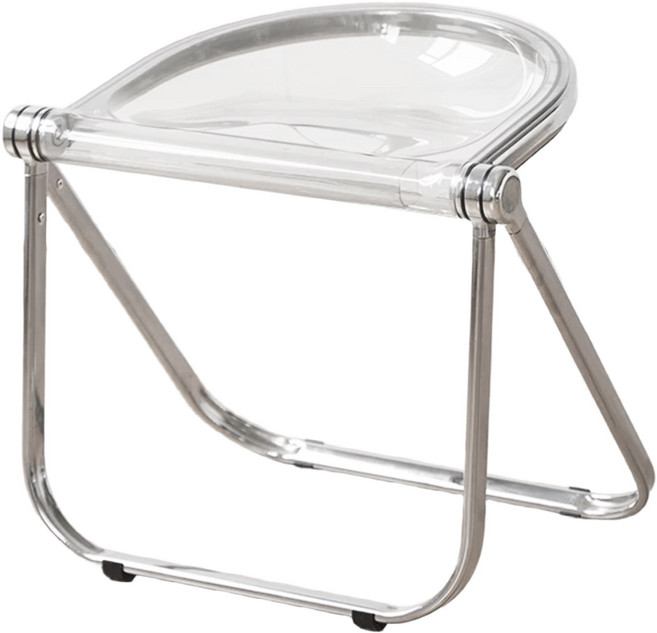 아크릴 의자 접이식 미드센츄리 모던 폴딩 인테리어 체어 화장대 식탁 책상, 투명 클리어, 1개