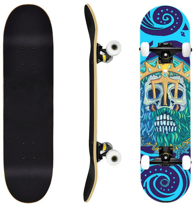 專業成人兒童滑板 四輪楓木板 初學者滑板 雙翹板 造型滑板, 專業車線輪-海王, 1個