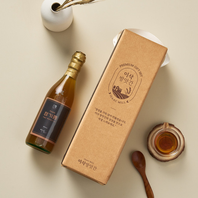 이삭방앗간 수입산 저온압착 참기름 350ml 1구 선물세트, 1개