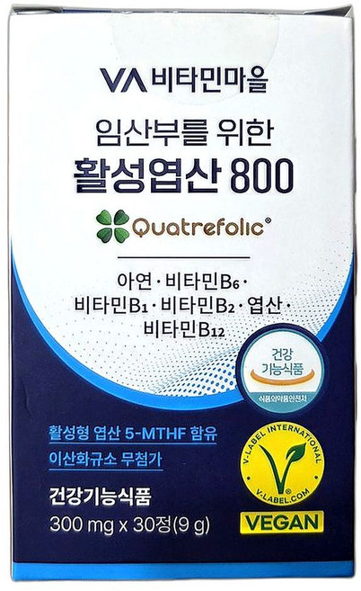 비건인증 임산부 전용 활성엽산 고용량 영양제 1개월분 30정 1개, 1개