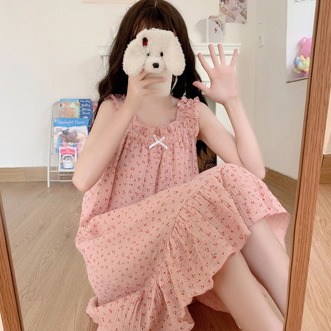 나나리빙 러블리 민소매 원피스 파자마 홈웨어