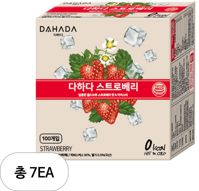다하다 스트로베리, 1.2g, 100개입, 7개