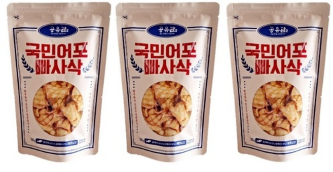 고로 공유관 어육 93.8% 국민어포 빠사삭 80g, 3개