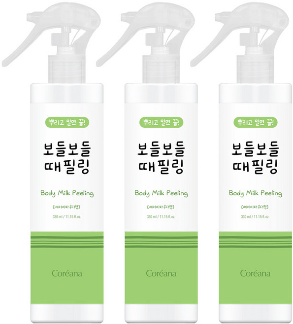 [각질제거/저자극테스트완료]코리아나 보들보들 때 필링 바디스크럽, 3개, 330ml