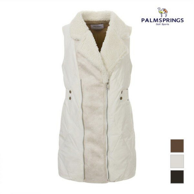 팜스프링스 여성 뽀글이 퍼카라 롱 다운베스트_ SWVL204687