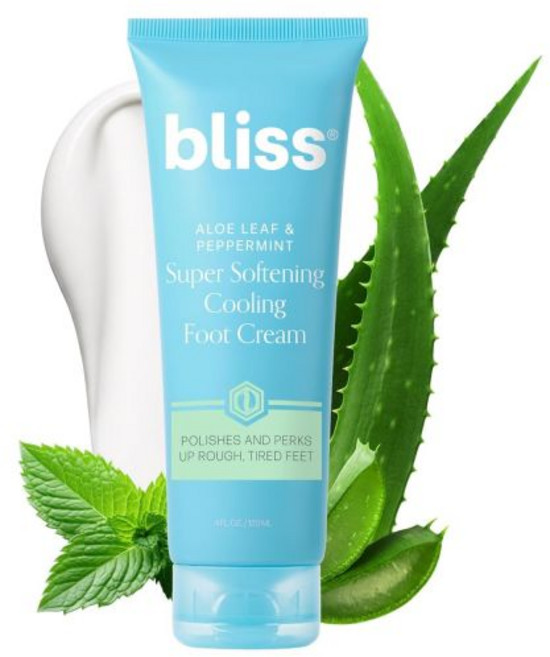 블리스 알로에 리프 앤 페퍼민트 풋 크림 120ml, 4 Fl Oz (Pack of 1)