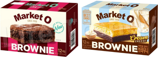 오리온 마켓오 브라우니 2종 크림치즈 + 초코, 240g, 1개