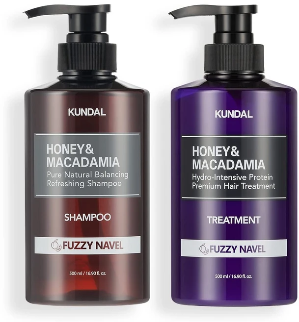[쿤달] 허니 & 마카데미아 헤어 케어 2개 세트(샴푸 & 트리트먼트 각 500ml) - 쿠팡