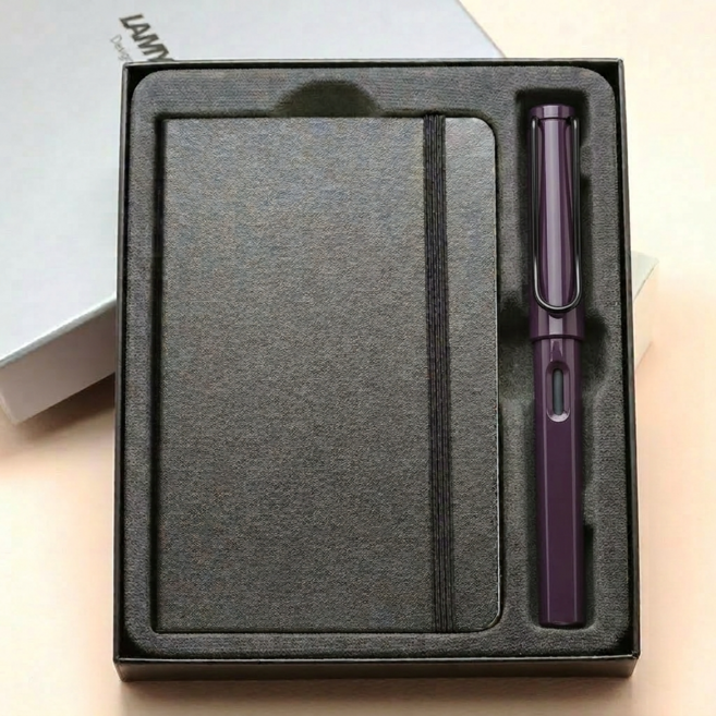 라미 사파리 만년필+노트 SET / 선물포장 정식수입처 제품, 바이올렛블랙베리 F촉