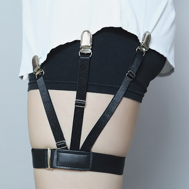 깔끔한 수트핏 셔츠 가터 홀더 셔츠 빠짐 방지 고정 멜빵 밴드