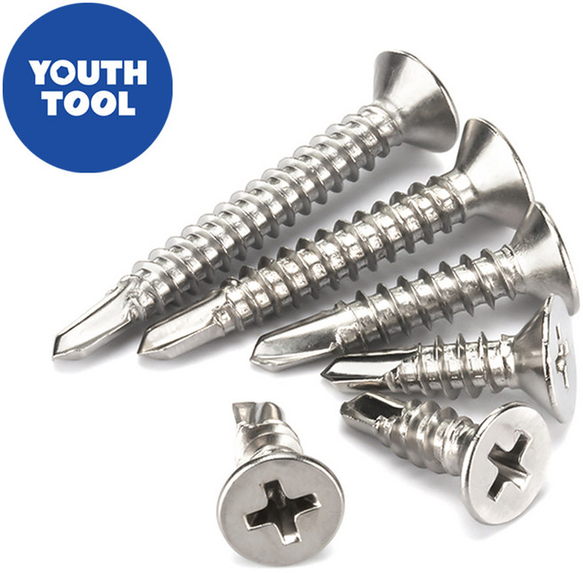 유스툴 스텐 직결피스 나사 접시머리 양날 못, 100개입