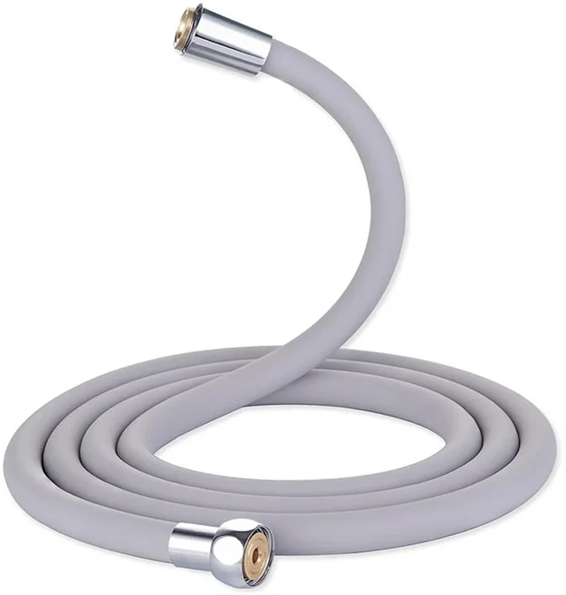 새로운 1.5/2M 실리콘 유연한 샤워 호스 안티 와인딩 확장 고압 파이프 헤드 튜브 욕실 Faucte Accessorie, 01 1.5M, 01 Grey