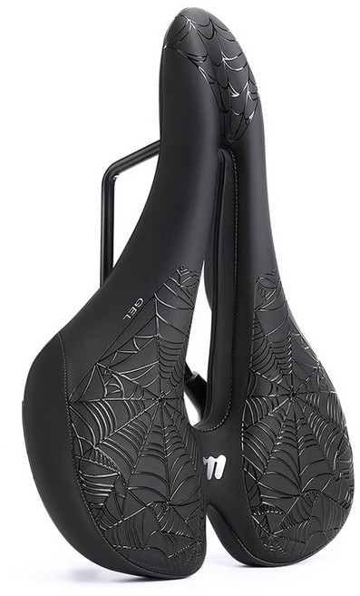 WEST BIKING PU레더 자전거 안장 자전거 방석, 1개, Spider Web Style